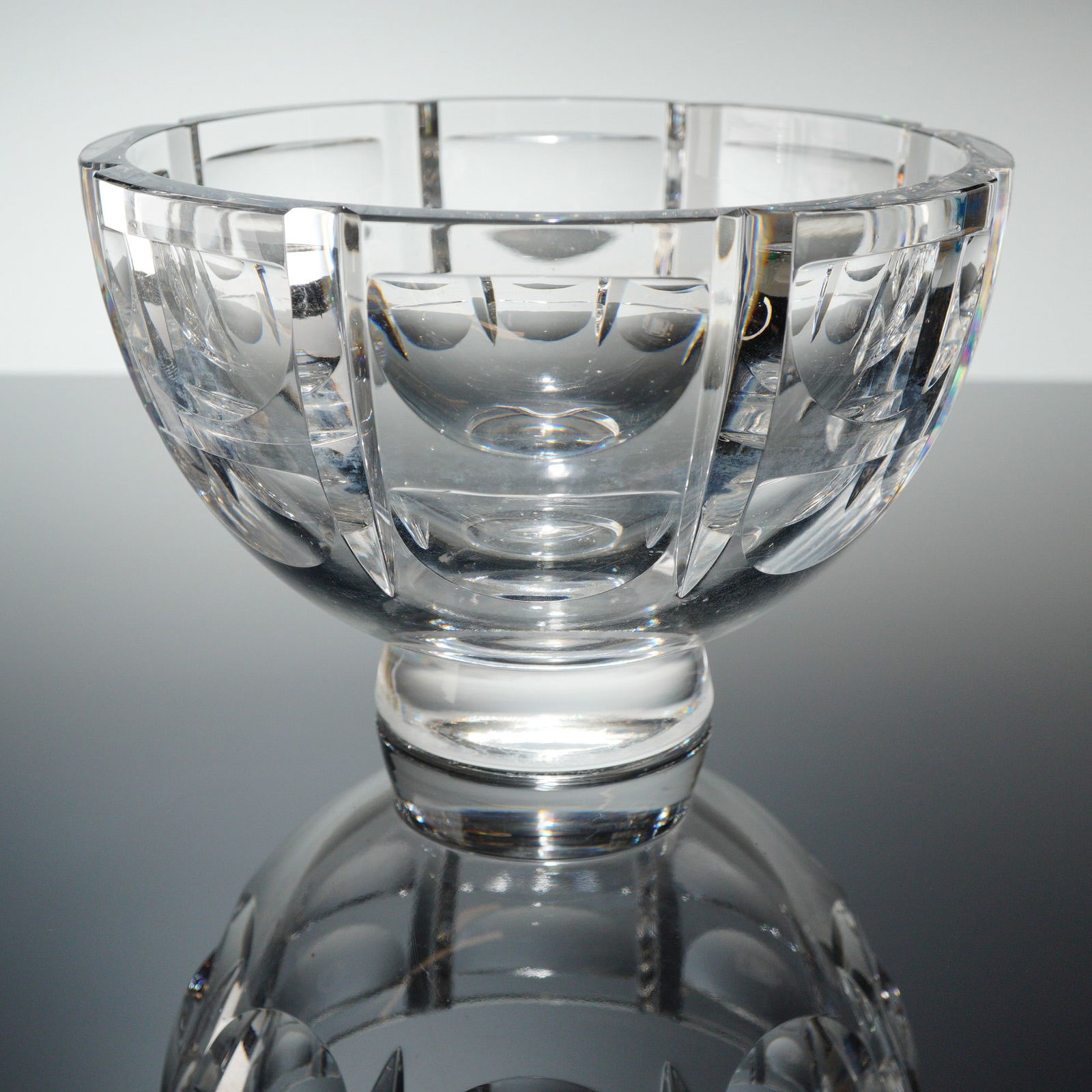 Orrefors Simon Gate Thousand Windows Crystal Footed Bowl (1 of 3)