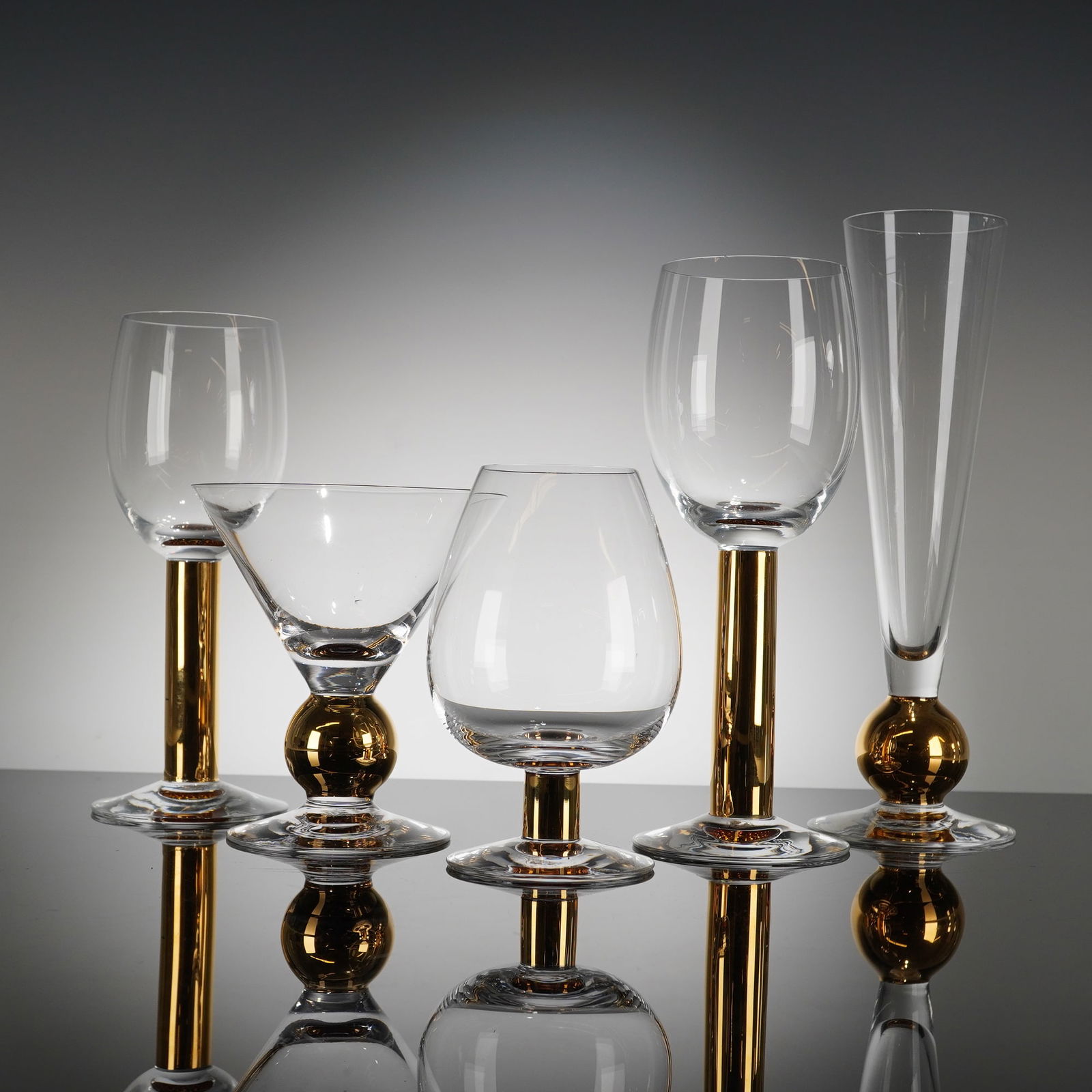 5pc Orrefors by Gunnar Cyren Nobel Glassware (1 of 5)
