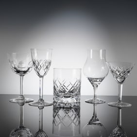 A Collection of Five Orrefors Elisabeth Crystal Glasses