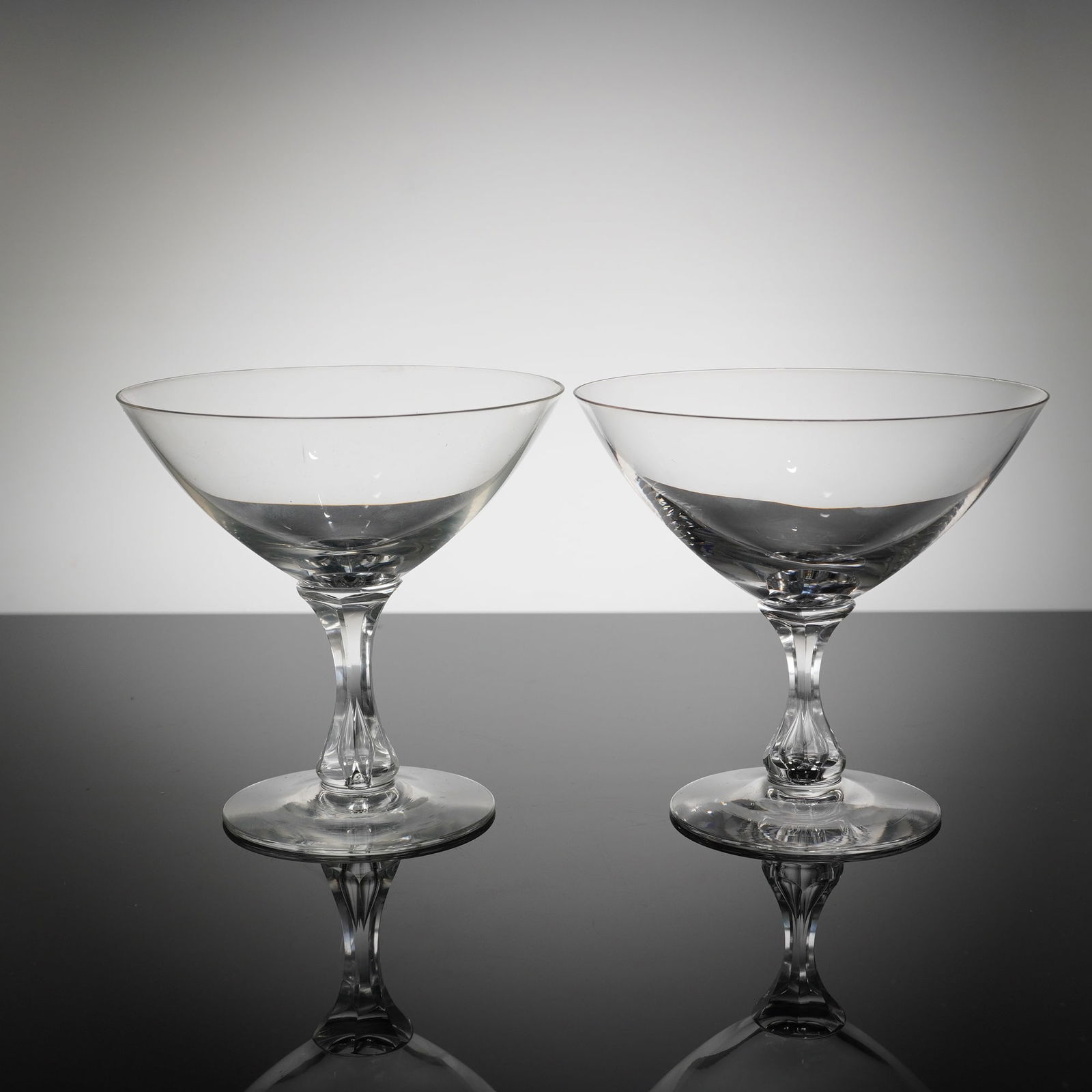 A Pair of Orrefors Crystal Martini Glasses (1 of 4)