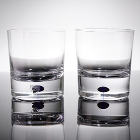 A Pair of Orrefors Intermezzo Crystal Tumblers