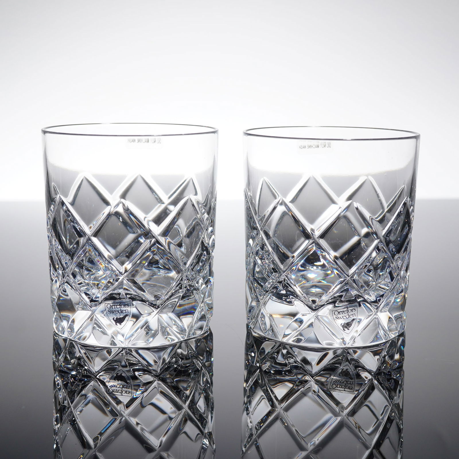 Pair of Orrefors Crystal Old Fashioned Glasses by Gunnar Cyren (1 of 4)