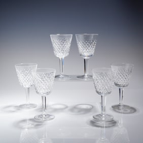 6pc Waterford Crystal Wine Glasses, Alana