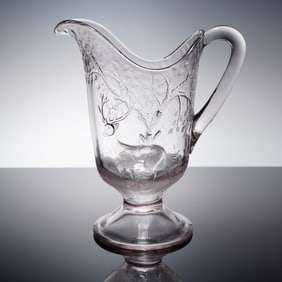 EAPG Deer and Oak Tree Pattern Water Pitcher