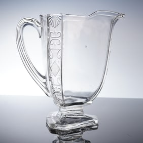 Early American Pattern Glass Footed Pitcher