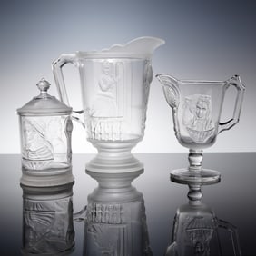 EAPG Actress Theatrical Pattern Table Set, 3 Pieces