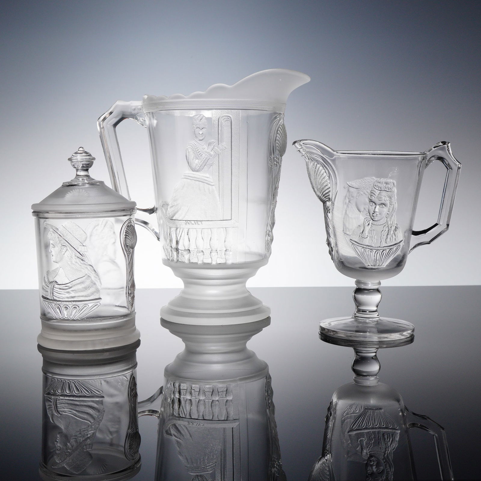 EAPG Actress Theatrical Pattern Table Set, 3 Pieces (1 of 2)