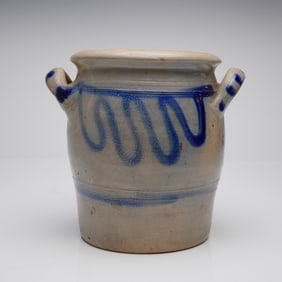 Westerwald Salt-Glazed Stoneware Handled Crock