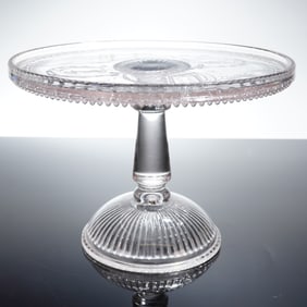 EAPG Adams & Co. Good Luck Horseshoe Prayer Rug Pattern Cake Stand