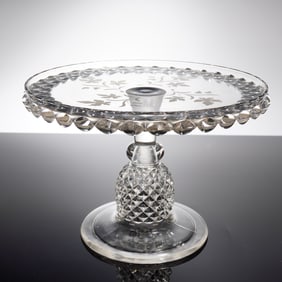 Early American Pressed Glass Cake Stand