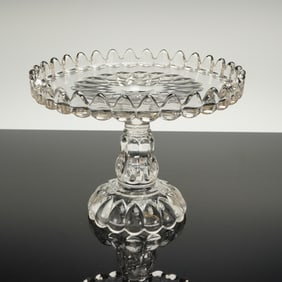 Early American Pressed Glass EAPG Pedestal Cake Stand