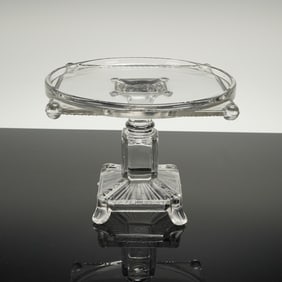 Early American Pressed Glass Square Pedestal Cake Stand