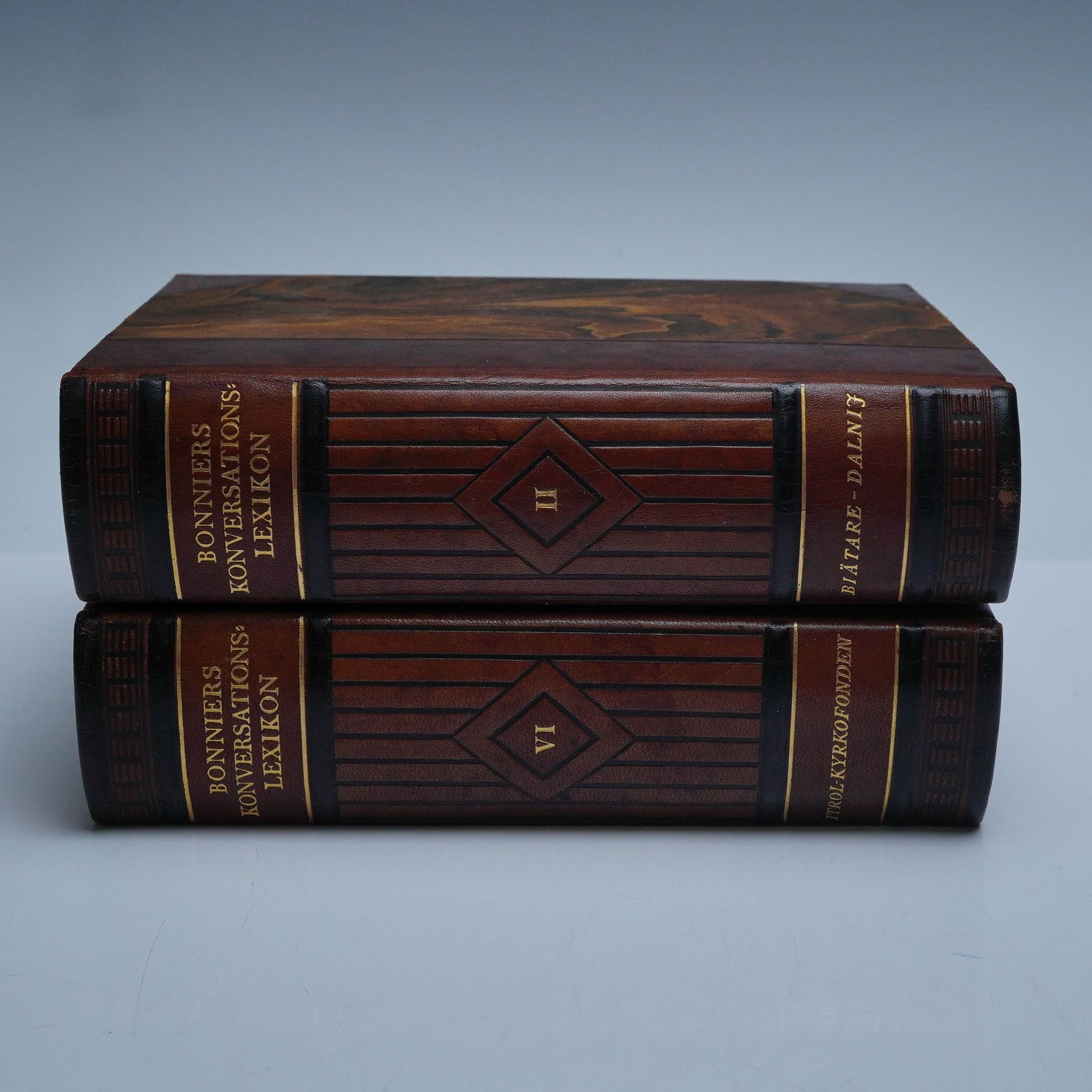 2pc Volumes of Bonniers Konversations Lexikon, Swedish Encyclopedia (1 of 4)