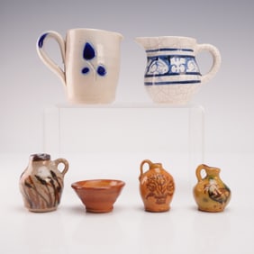 6pc Collection of Miniature Pottery Jugs and Vessels