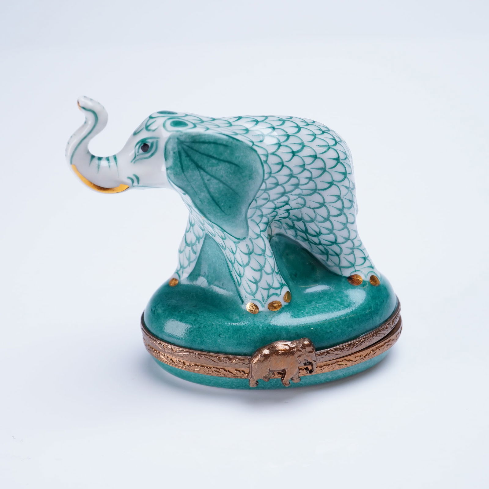 Limoges Trinket Box Standing Elephant Hand-Painted Gilded (1 of 4)