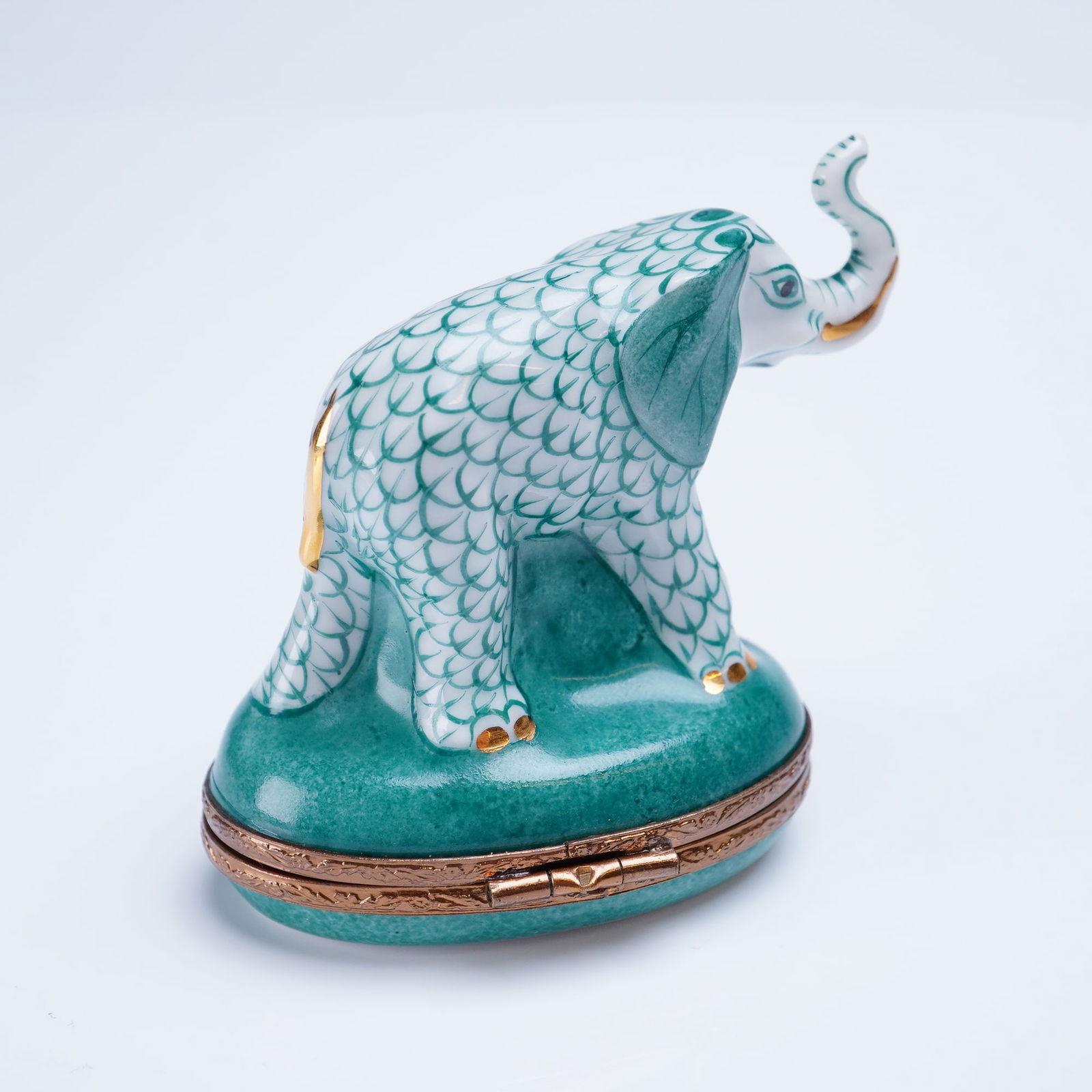 Limoges Trinket Box Standing Elephant Hand-Painted Gilded - 2