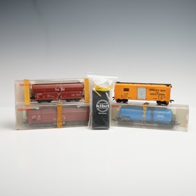 5pc Fleischmann HO Gauge Freight Cars and Kibri Sound Cassette