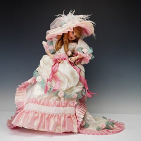 Franklin Heirloom Dolls, Blushing Rose with Hat & Stand