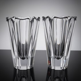 Orrefors Sweden Corona Patern Crystal Vase