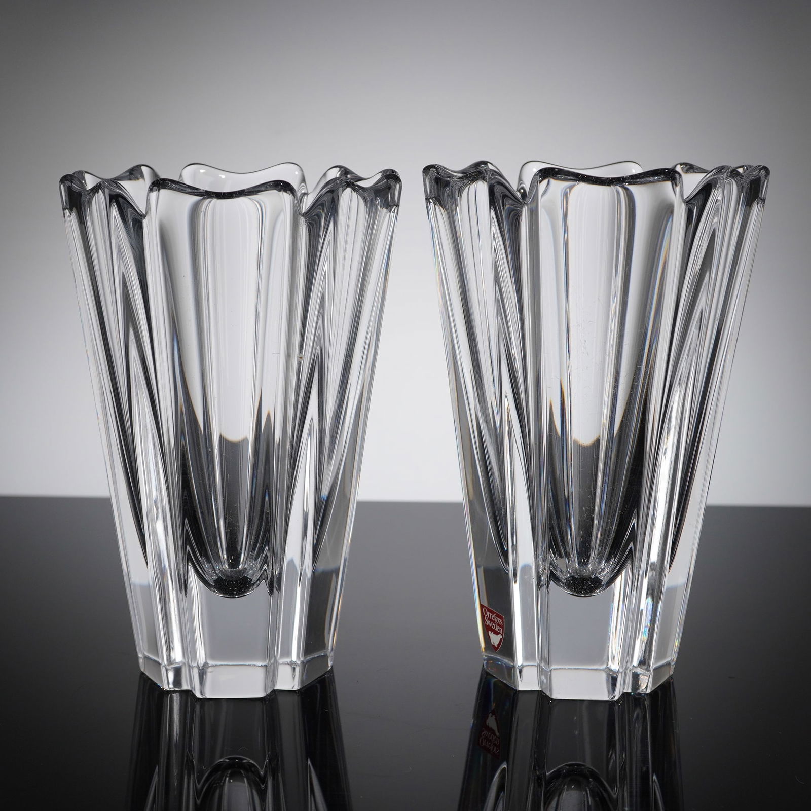 Orrefors Sweden Corona Patern Crystal Vase (1 of 5)