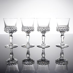 Collection of Four Orrefors Silvia Crystal Sherry Glasses