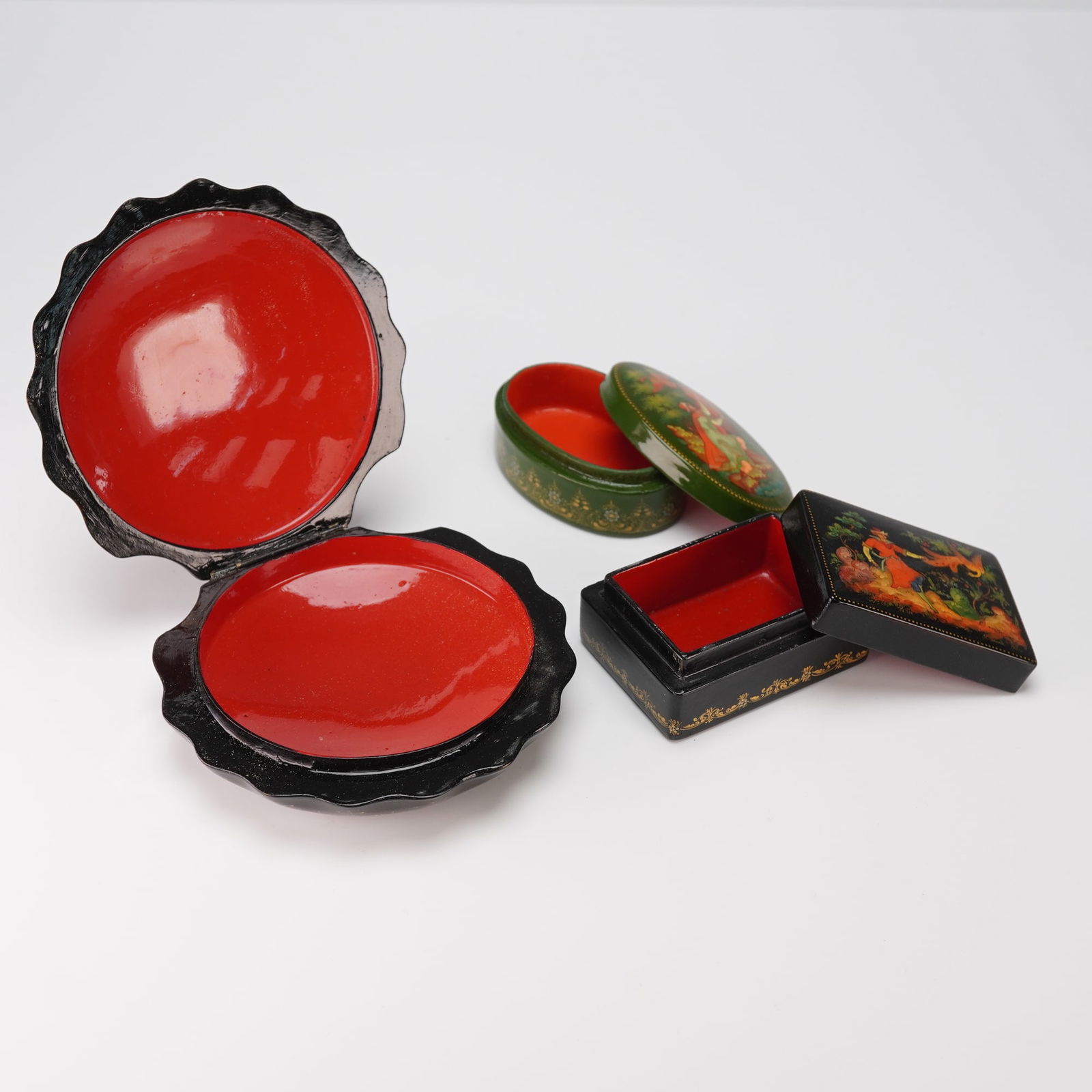 Three Palekh Russian Lacquer Boxes - 2