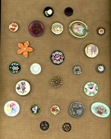 A card of assorted floral buttons