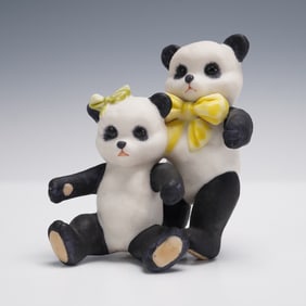 Cybis Porcelain Panda Pair Figurine