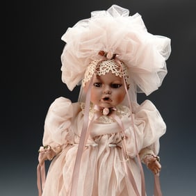 2pc Porcelain Dolls, Seymour Mann Akia & Elaine's Collectibles Victorian