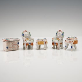 5pc Japanese Porcelain Dollhouse Furniture Figurines