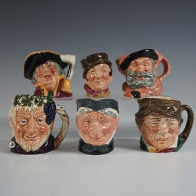 6pc Royal Doulton Miniature Character Jug Set