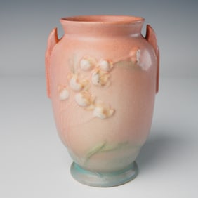 Roseville Pottery Ixia Pattern Handled Vase, Circa 1937