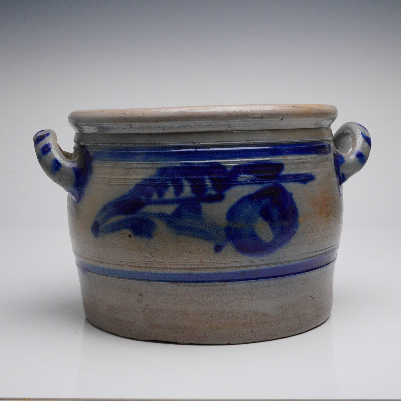 Westerwald Salt Glazed Stoneware Cobalt Blue Handled Crock (1 of 5)