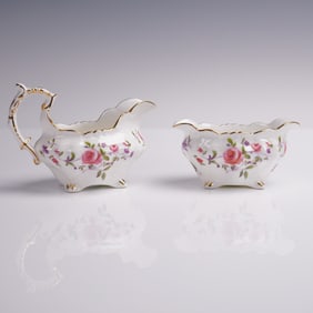2pc Hammersley Creamer and Sugar Bowl, Floral Pattern