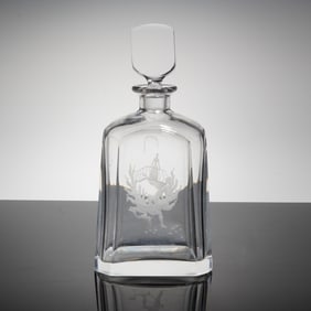 Orrefors Crystal Romeo & Juliet Etched Decanter