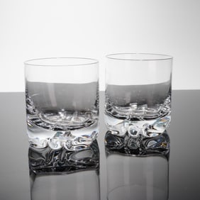 A Pair of Orrefors Intermezzo Double Old Fashioned Glasses