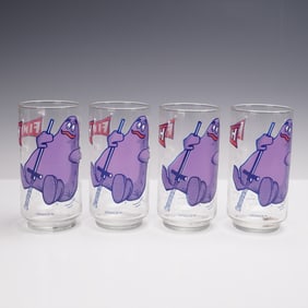 4pc Grimace McDonaldland Glasses 1977 Action Series