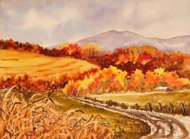 Ruth E. Belew, Watercolor on Paper Painting, Autumn Serenade, Signed
