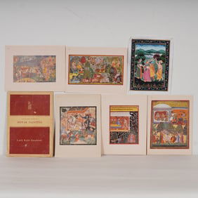 Mewar Painting Portfolio with 5 Plates & Indian Miniature Painting on Paper