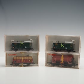 4pc Fleischmann HO Gauge Freight Cars, 5301, 5301, 5510, 5203