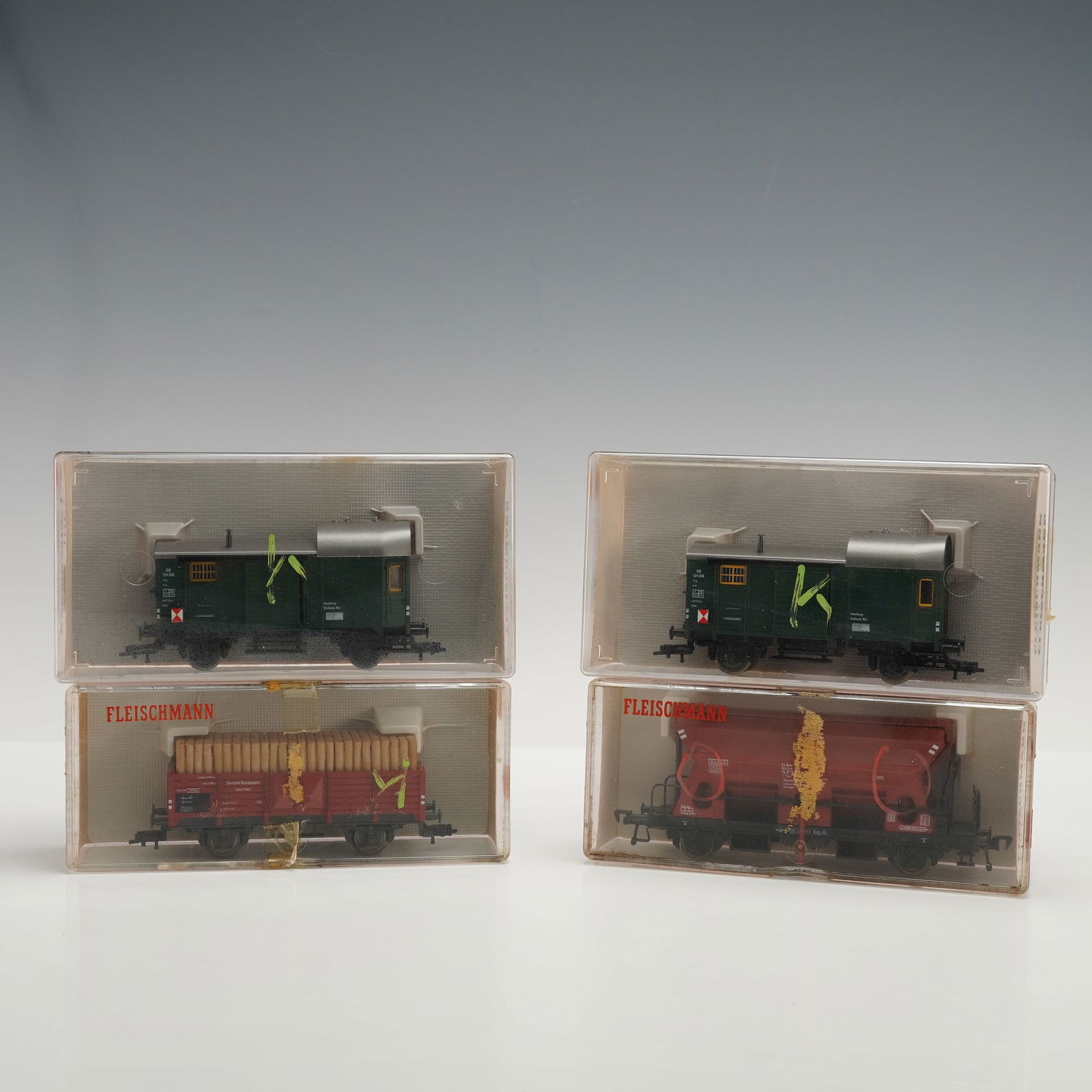 4pc Fleischmann HO Gauge Freight Cars, 5301, 5301, 5510, 5203 (1 of 5)