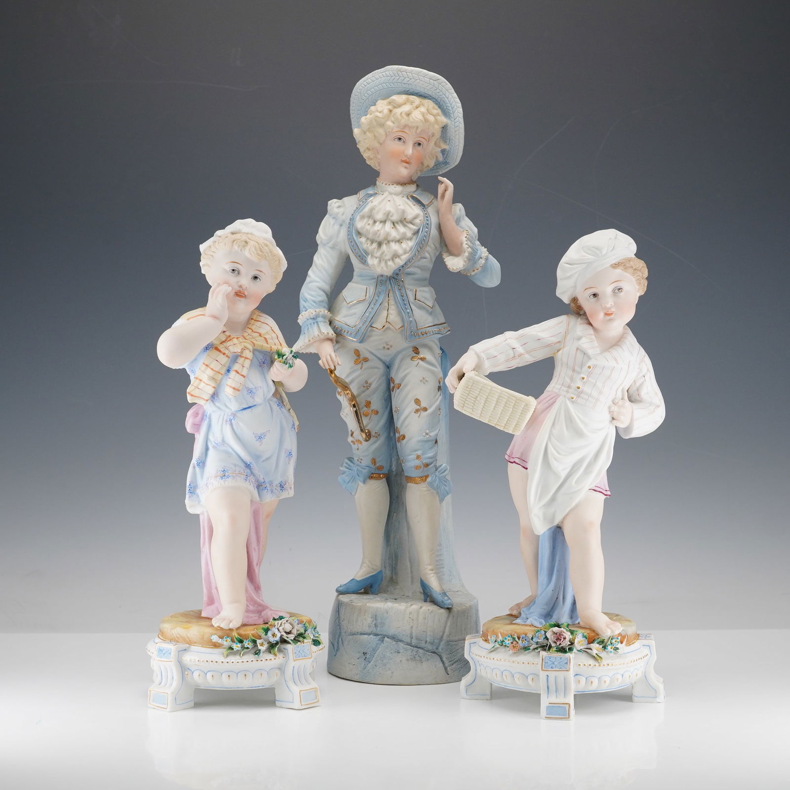 3pc German Bisque Porcelain Figurines (1 of 3)