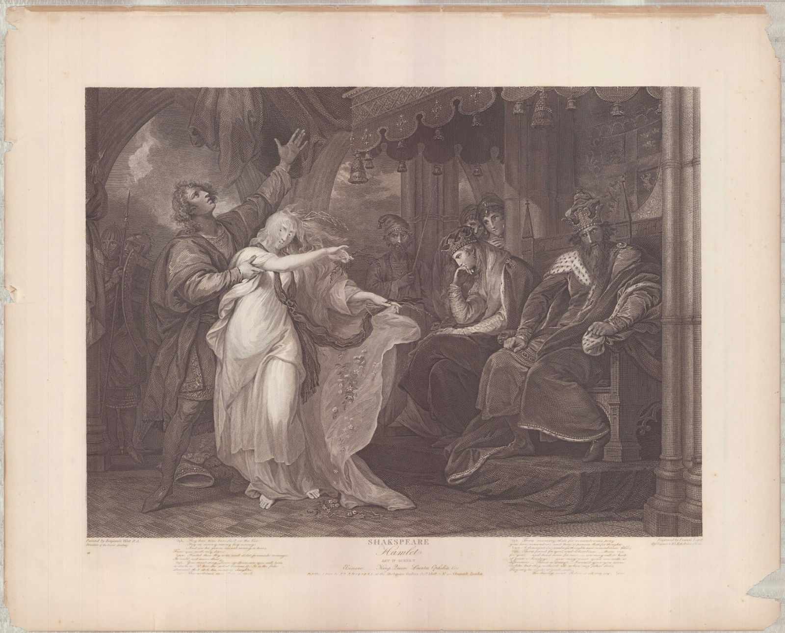 Benjamin West Engraving Hamlet Boydell Gallery 1800 (1 of 1)