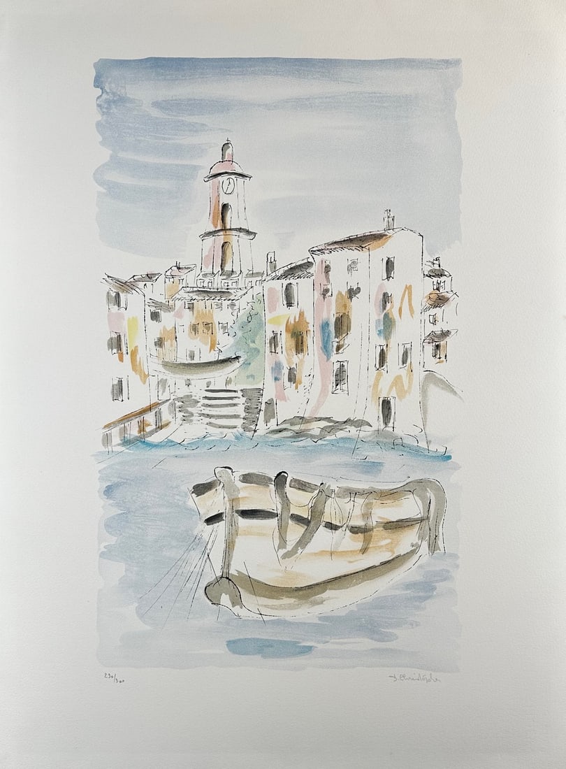 Christophe Lithograph Venice Canal Scene, signed (1 of 4)