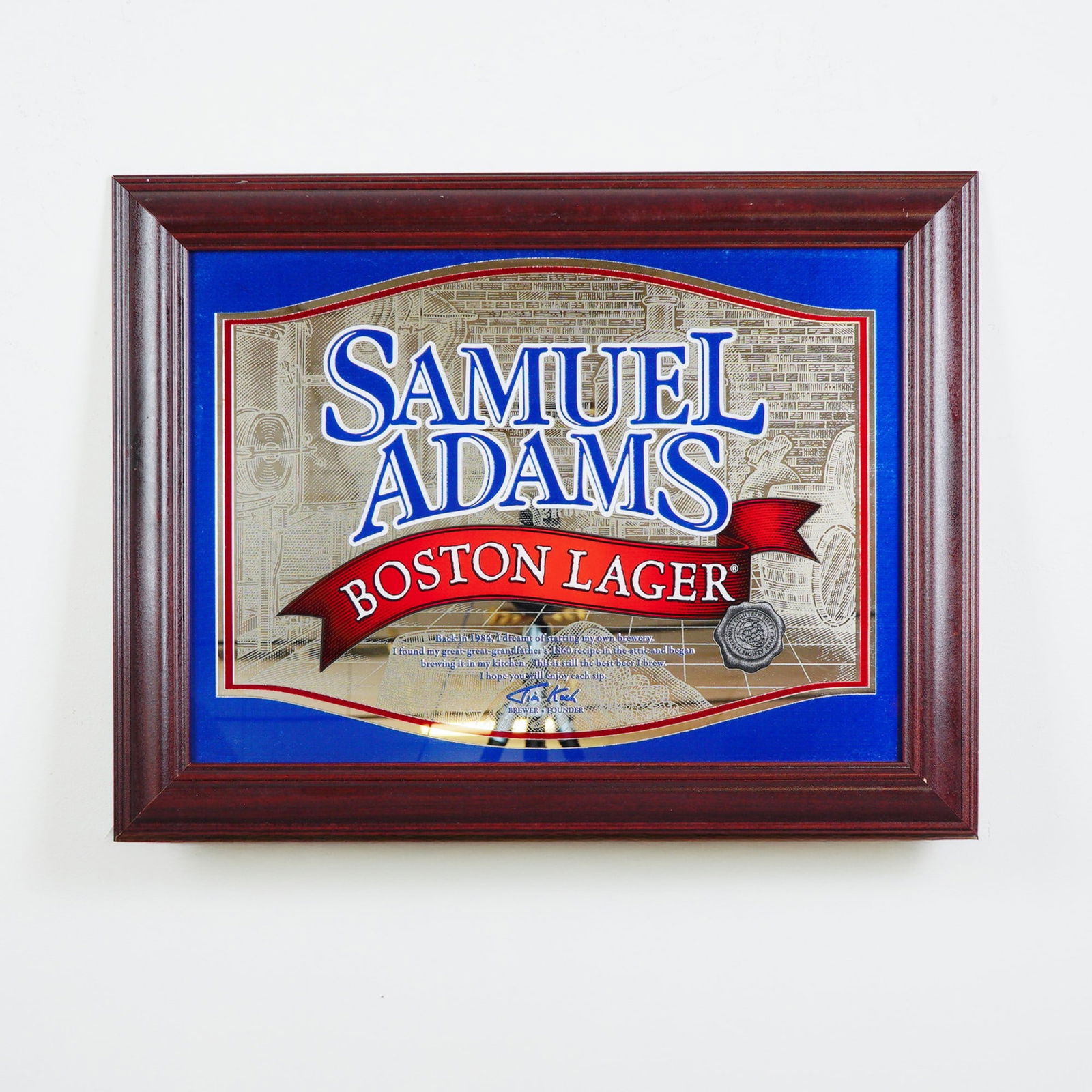 Samuel Adams Boston Lager Mirror Sign in Wooden Frame (1 of 2)