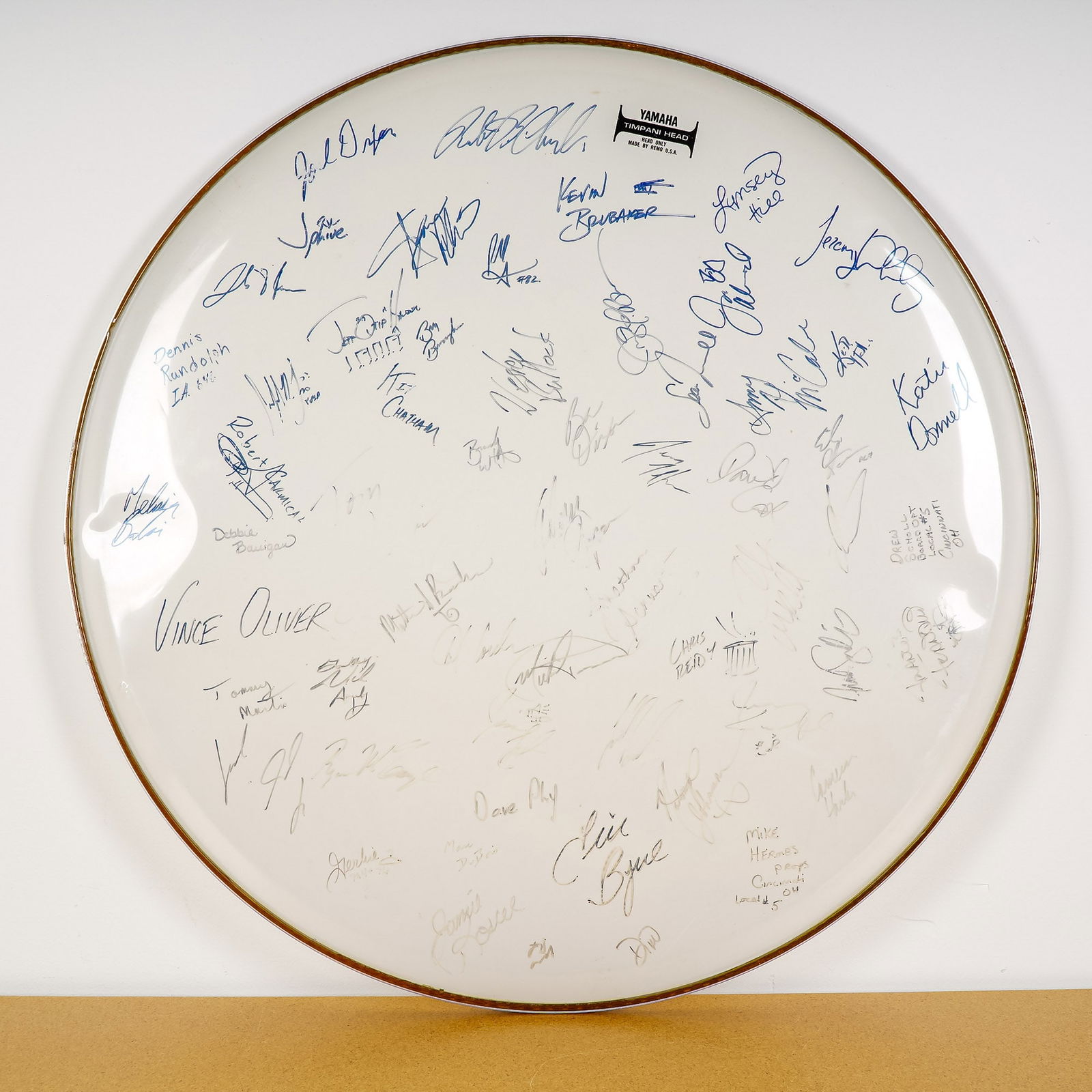 Yamaha Timpani Head with Signatures IATSE Local 5 Cincinnati (1 of 4)