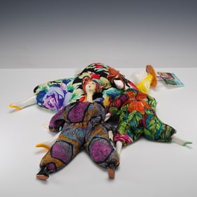 3pc Poupee Millet by Serge Ceramic Art Dolls