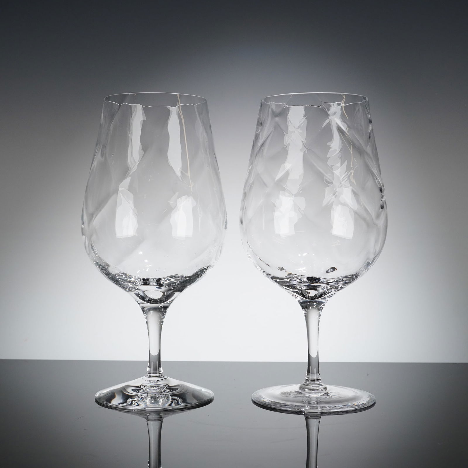 A Pair of Orrefors Dizzy Diamond Stemware Glasses (1 of 4)