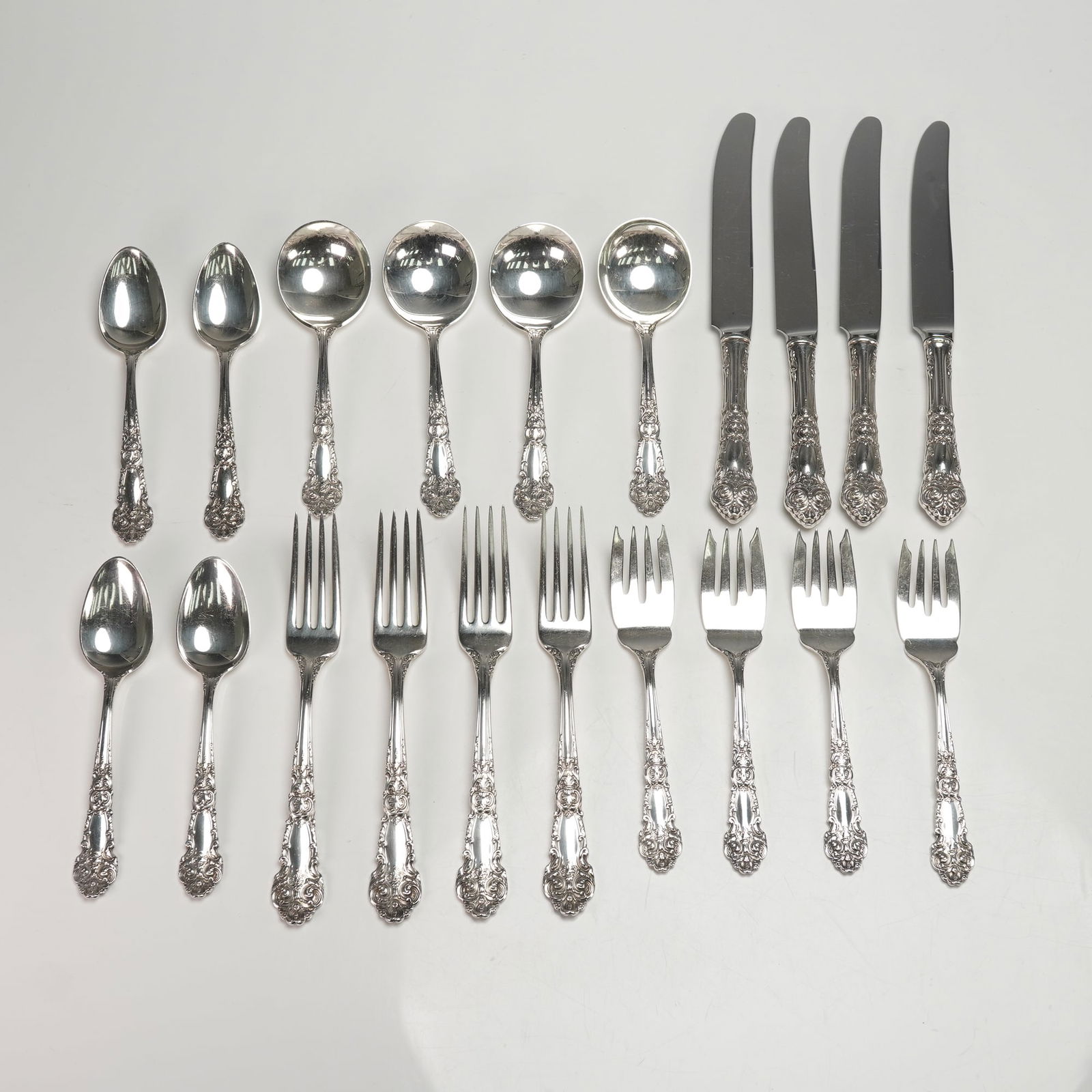 20pc Reed & Barton Sterling Flatware Set, French Renaissance (1 of 4)
