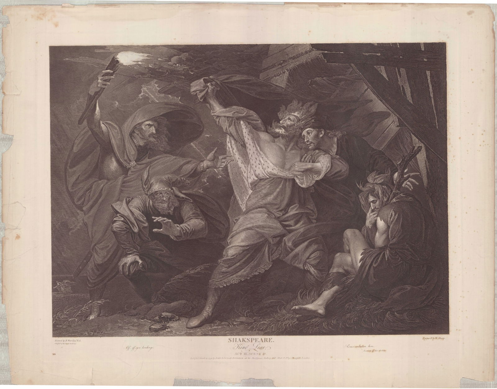 Folio Engraving after Benjamin West, Shakespeare King Lear 1792 (1 of 1)